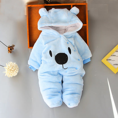 Newborn Winter Jumpsuit – Cute Cartoon Bear 2025
