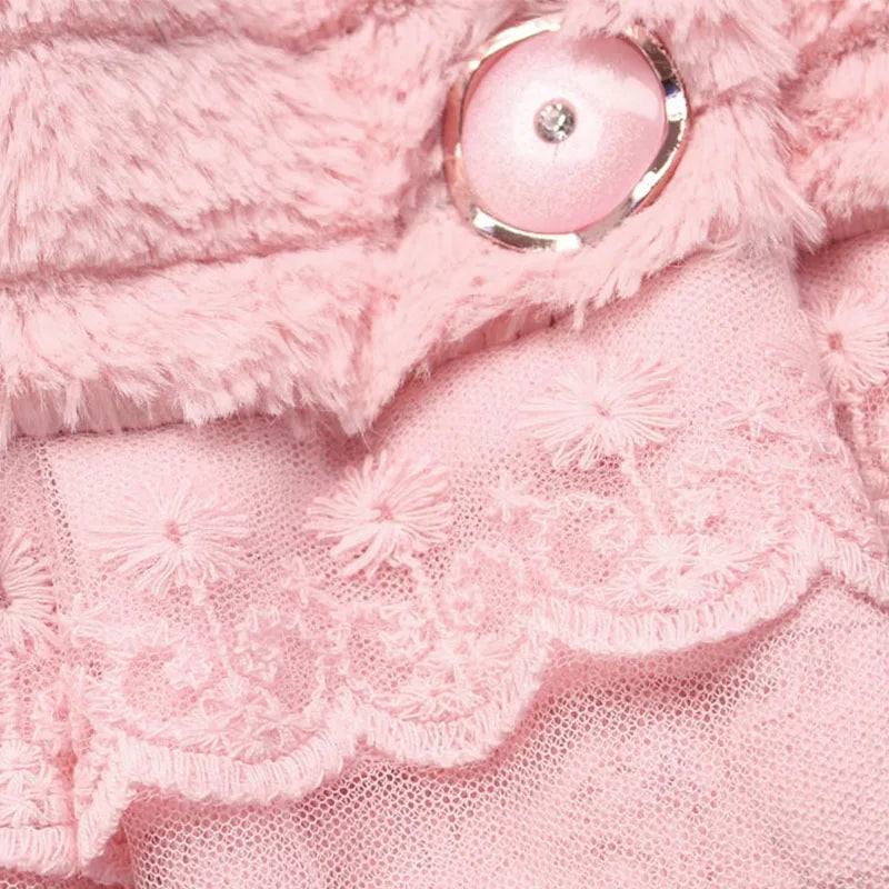 Thick Warm Infant Jacket – Leopard Print with Fur Collar