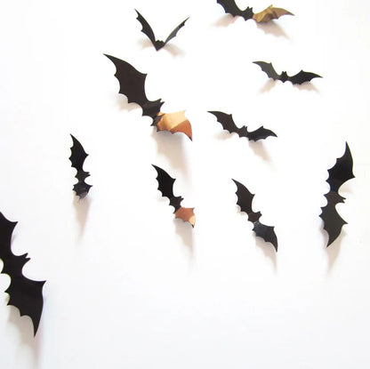 3D Black Bat Wall Stickers – Spooky DIY Decor for Halloween