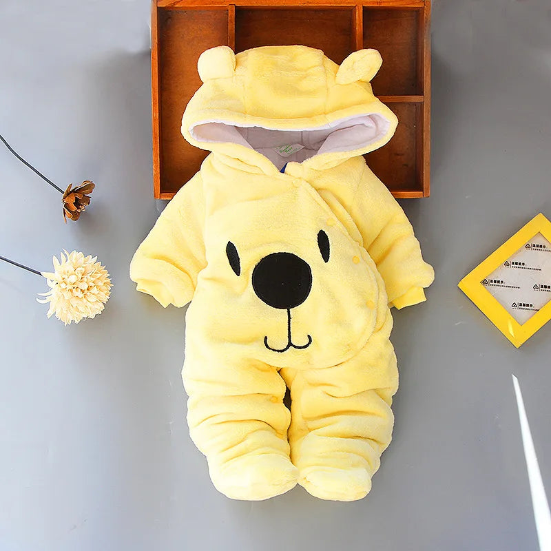 Newborn Winter Jumpsuit – Cute Cartoon Bear 2025