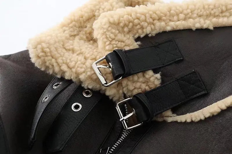 Thick Warm Moto Jacket – Faux Fur & Leather Streetwear