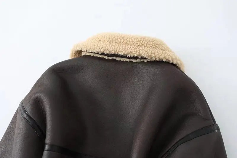 Thick Warm Moto Jacket – Faux Fur & Leather Streetwear