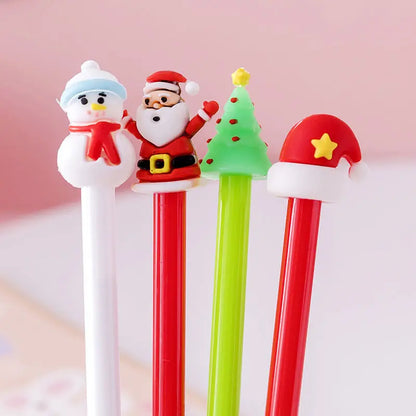 20Pcs Kawaii Christmas Gel Pens – Cute Santa, Snowman & Reindeer 0.5mm Black Ink