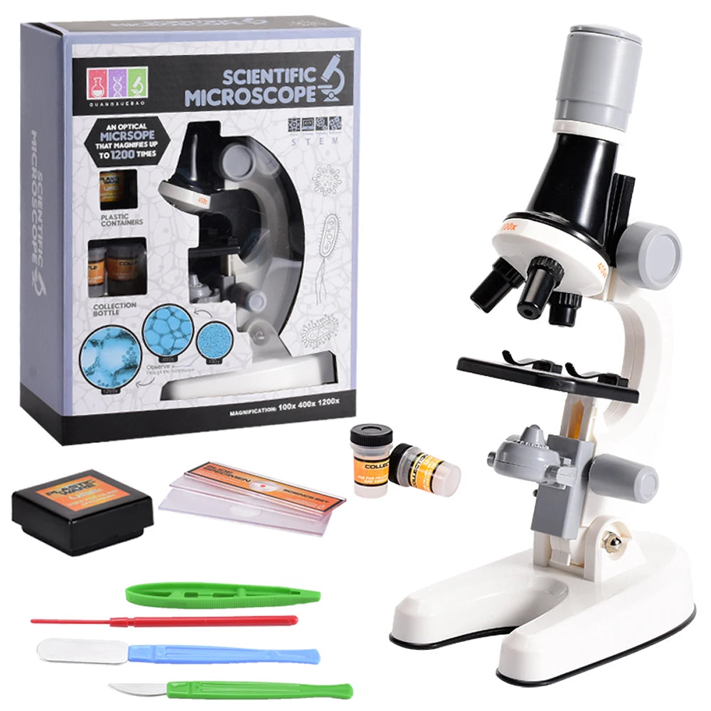 Zoom Children Microscope – LED 1200x Biology Lab Science Kit for Kids