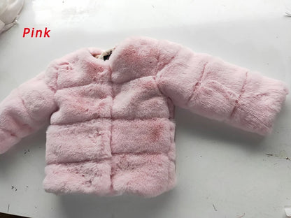Girls' Faux Fur Winter Coat – Warm Long Sleeve Jacket