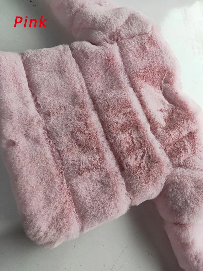 Girls' Faux Fur Winter Coat – Warm Long Sleeve Jacket