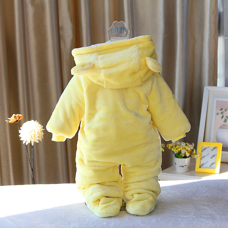 Newborn Winter Jumpsuit – Cute Cartoon Bear 2025