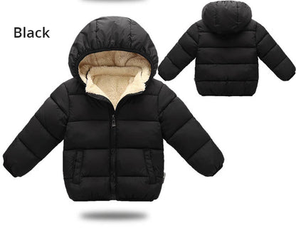 Baby Boys & Girls Thick Winter Jacket – Fur Hooded Coat