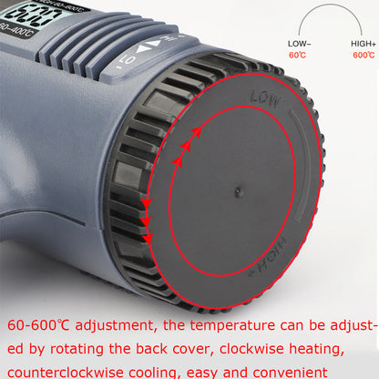 2000W Professional Heat Gun – Adjustable Temp, 4 Nozzles for DIY & Home Projects