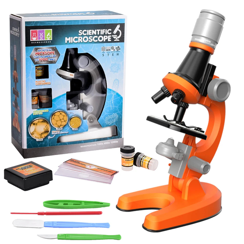 Zoom Children Microscope – LED 1200x Biology Lab Science Kit for Kids