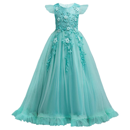 Beautiful Lace Party Dress for Girls 4–15 Years