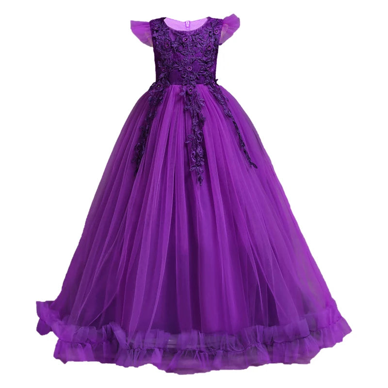 Beautiful Lace Party Dress for Girls 4–15 Years