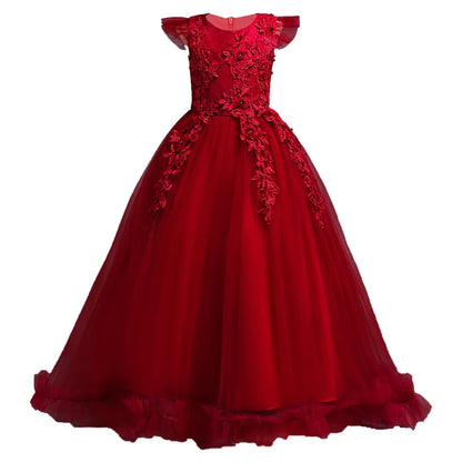 Beautiful Lace Party Dress for Girls 4–15 Years