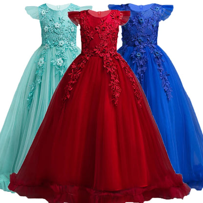 Beautiful Lace Party Dress for Girls 4–15 Years