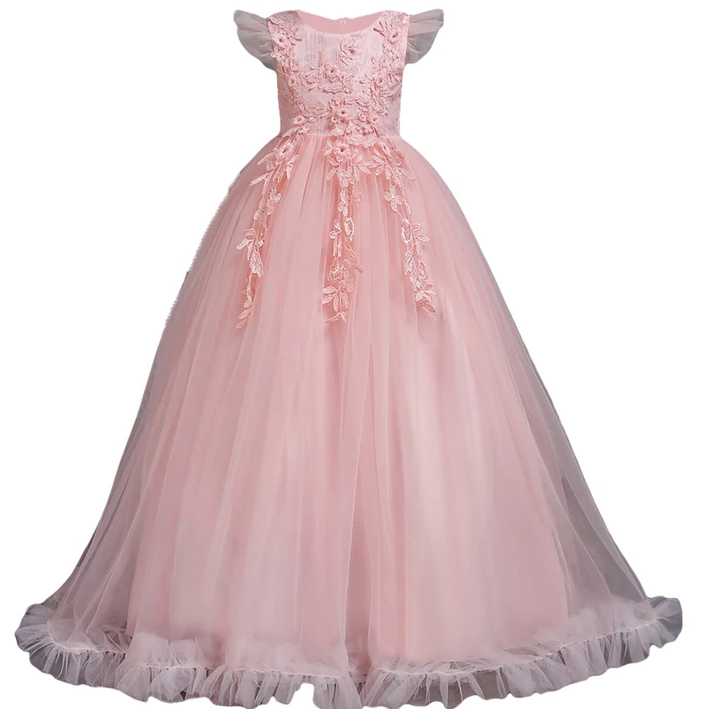 Beautiful Lace Party Dress for Girls 4–15 Years