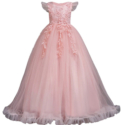 Beautiful Lace Party Dress for Girls 4–15 Years
