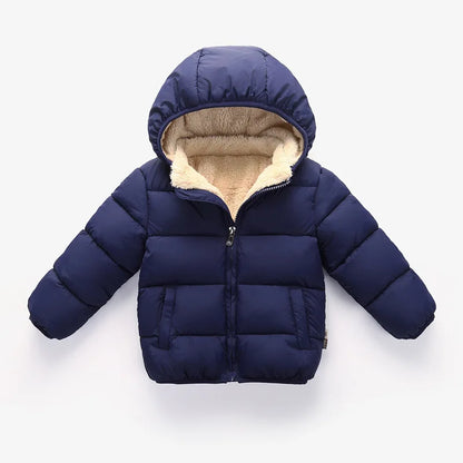 Baby Boys & Girls Thick Winter Jacket – Fur Hooded Coat