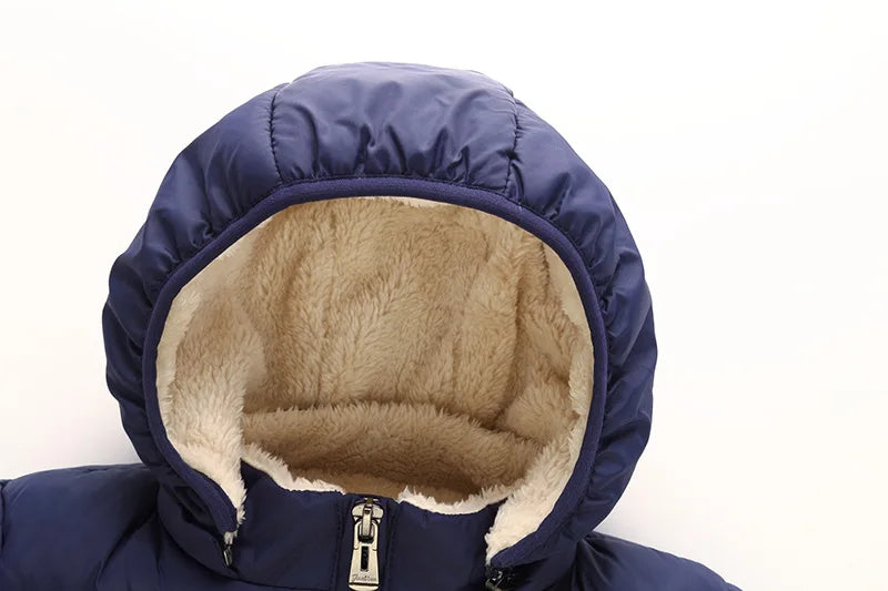Baby Boys & Girls Thick Winter Jacket – Fur Hooded Coat