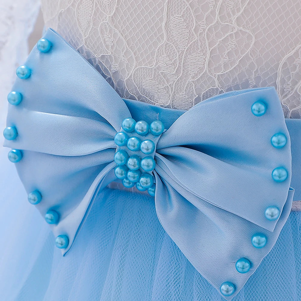 Baby Girl Princess Lace Party Dress with Bow