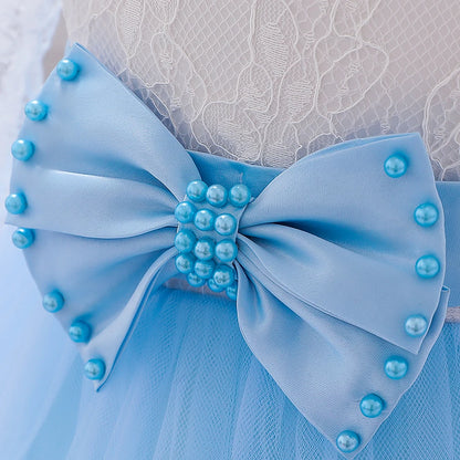 Baby Girl Princess Lace Party Dress with Bow