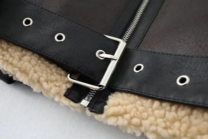 Thick Warm Moto Jacket – Faux Fur & Leather Streetwear
