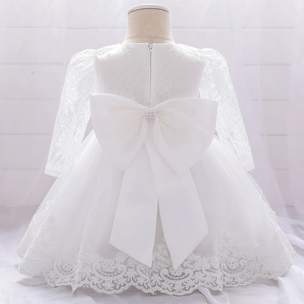 Baby Girl Princess Lace Party Dress with Bow