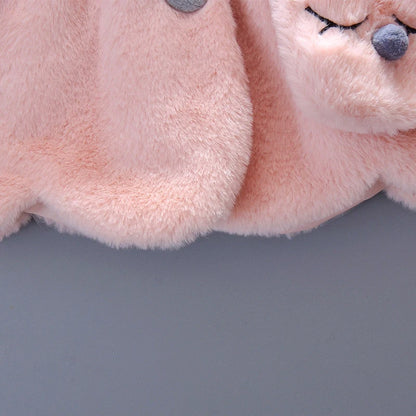 Girls’ Autumn/Winter Plush Hooded Jacket