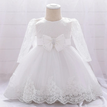 Baby Girl Princess Lace Party Dress with Bow