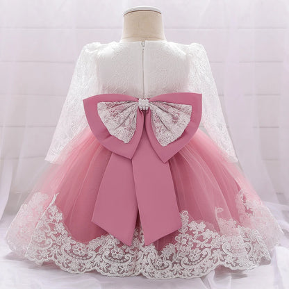 Baby Girl Princess Lace Party Dress with Bow