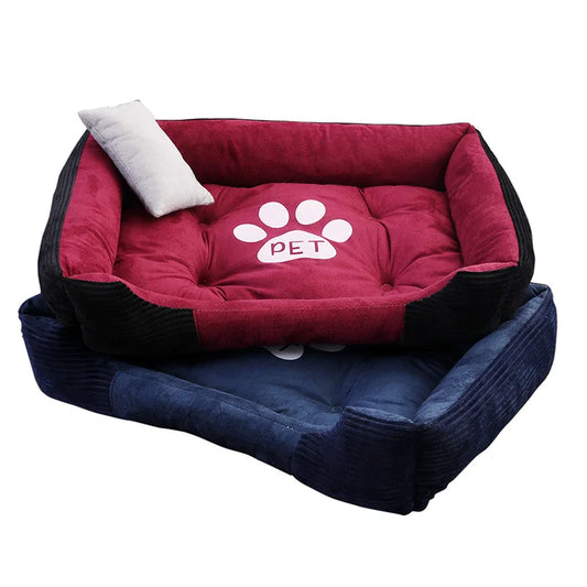 Cozy Cotton Pet Bed: Washable Comfort for Dogs & Cats