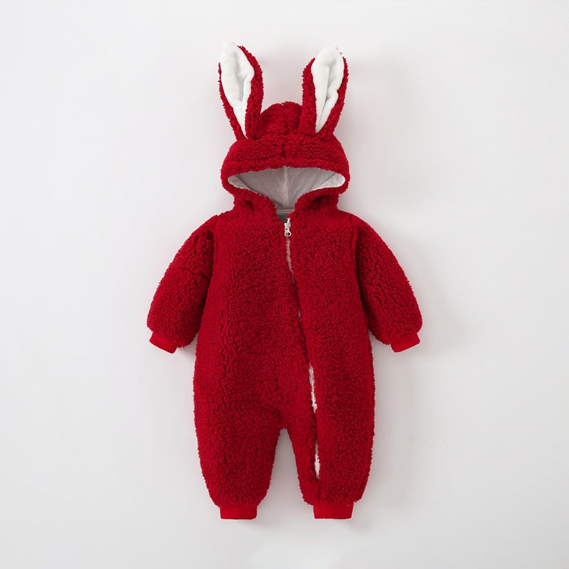 Newborn Winter Jumpsuit – Cute Cartoon Bear 2025