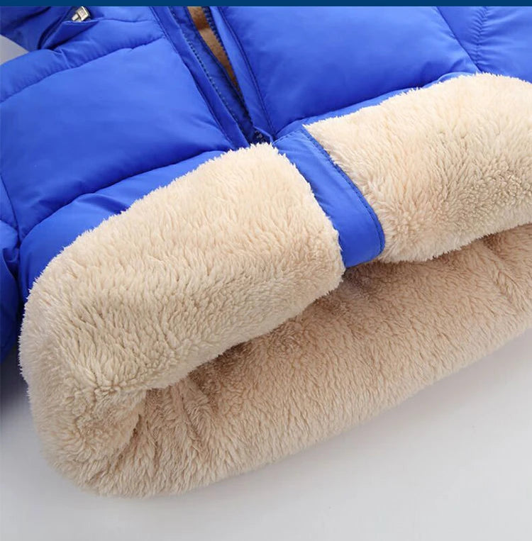 Baby Boys & Girls Thick Winter Jacket – Fur Hooded Coat