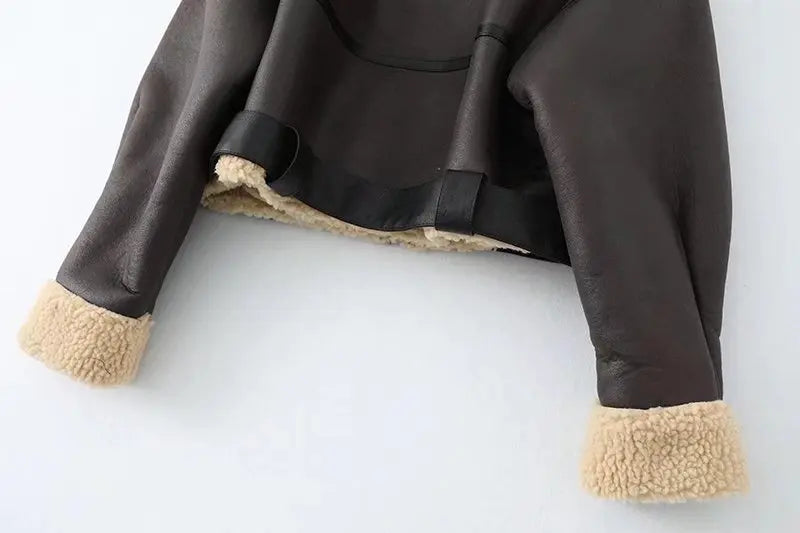 Thick Warm Moto Jacket – Faux Fur & Leather Streetwear