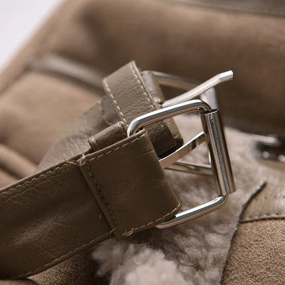 Women's Faux Shearling Suede Biker Jacket – Warm Winter Coat