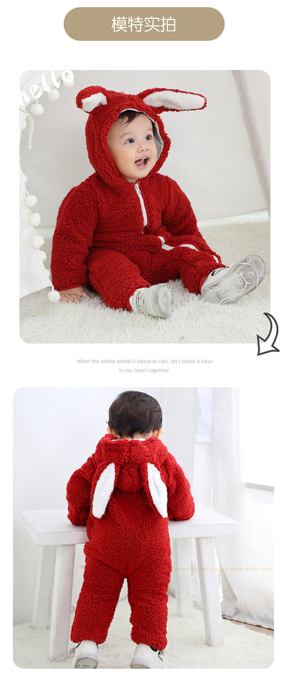 Newborn Winter Jumpsuit – Cute Cartoon Bear 2025
