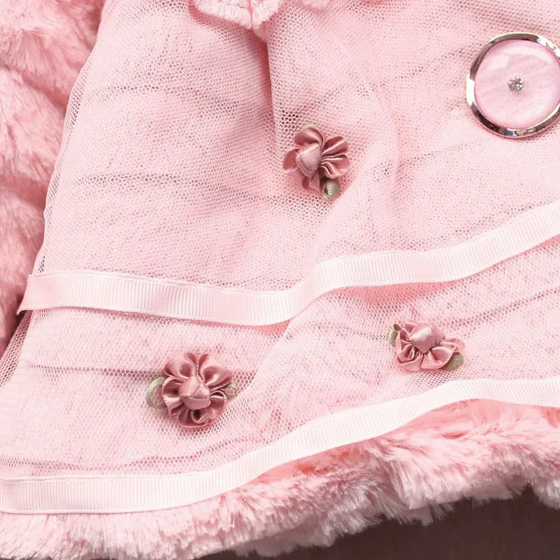 Thick Warm Infant Jacket – Leopard Print with Fur Collar