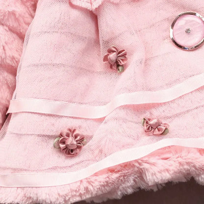 Thick Warm Infant Jacket – Leopard Print with Fur Collar