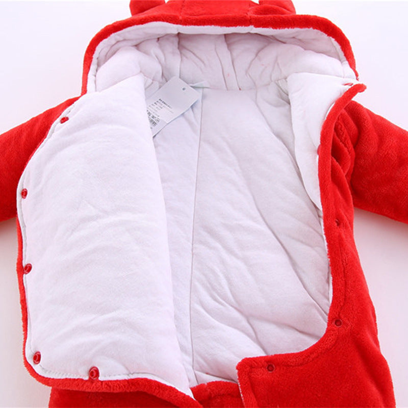 Newborn Winter Jumpsuit – Cute Cartoon Bear 2025