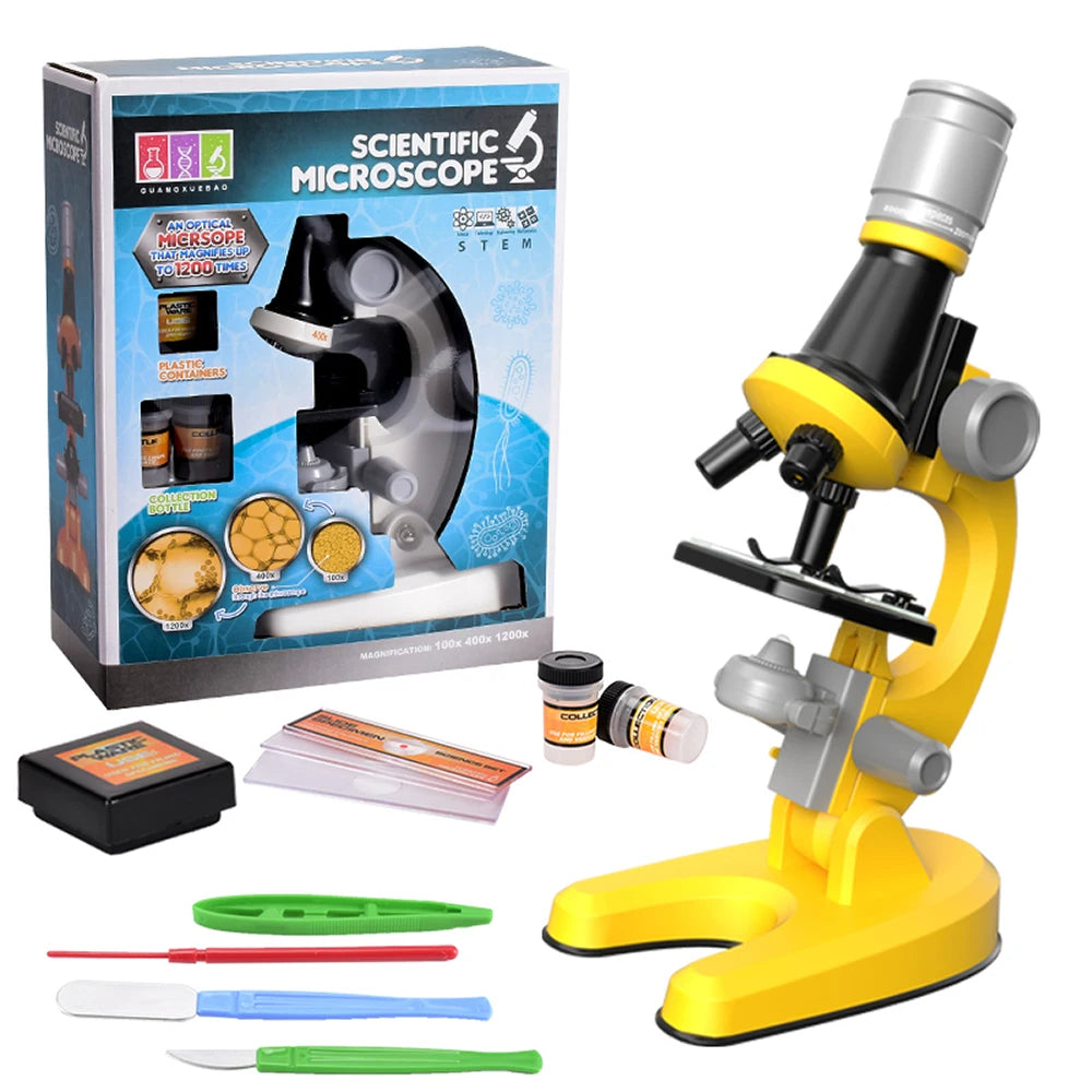 Zoom Children Microscope – LED 1200x Biology Lab Science Kit for Kids