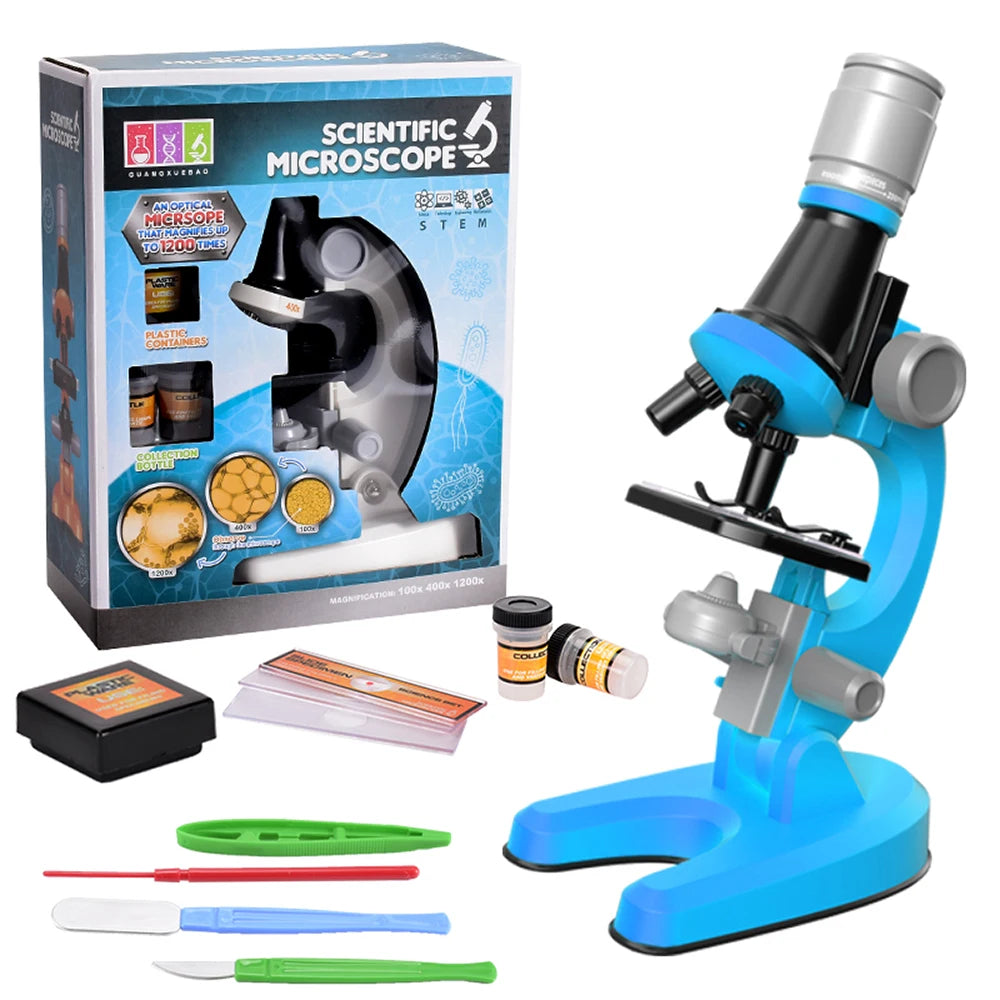 Zoom Children Microscope – LED 1200x Biology Lab Science Kit for Kids