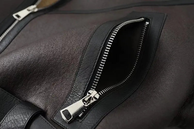 Thick Warm Moto Jacket – Faux Fur & Leather Streetwear