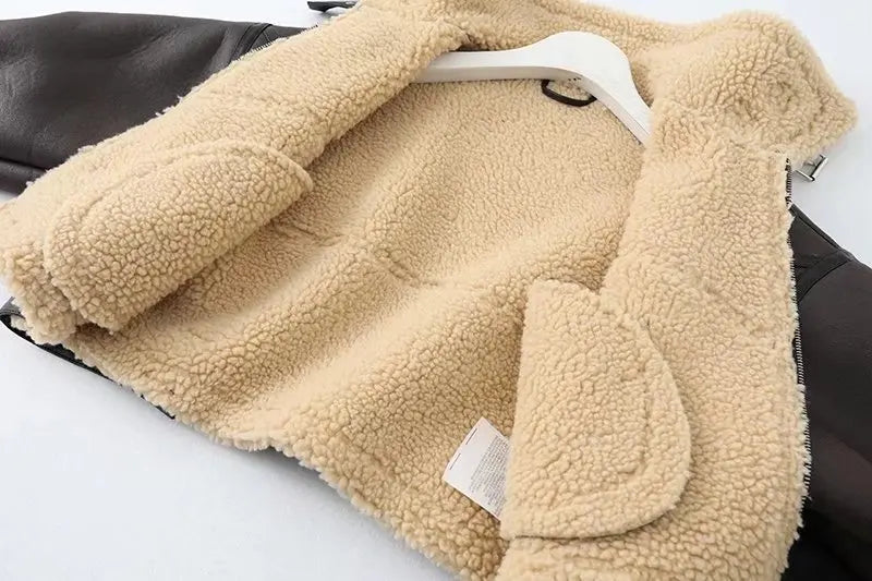 Thick Warm Moto Jacket – Faux Fur & Leather Streetwear