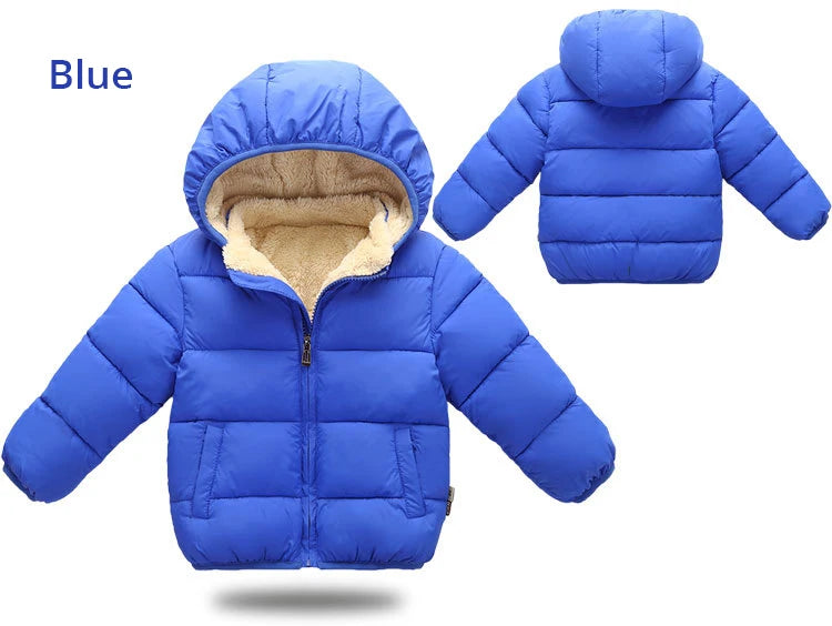Baby Boys & Girls Thick Winter Jacket – Fur Hooded Coat