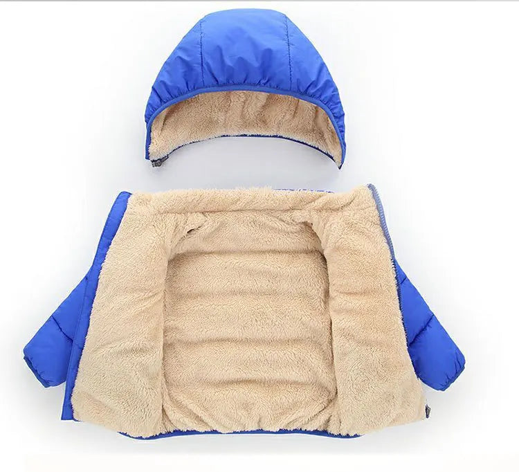 Baby Boys & Girls Thick Winter Jacket – Fur Hooded Coat