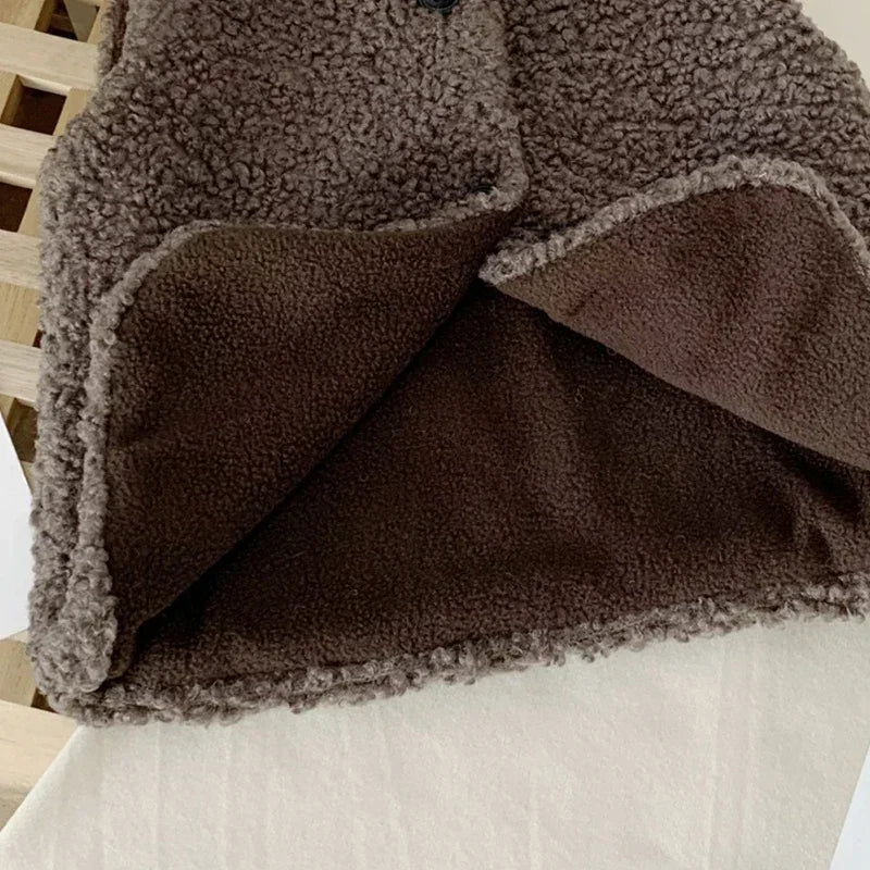 Autumn Winter Kids’ Plush Waistcoat – Soft & Cozy