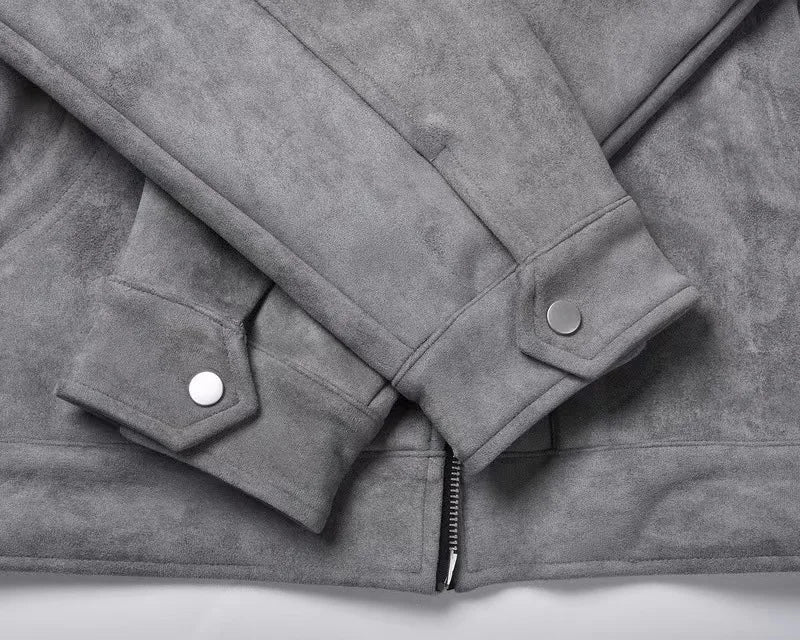 Casual Oversize Men's Jacket – Lapel Zipper Thick Coat