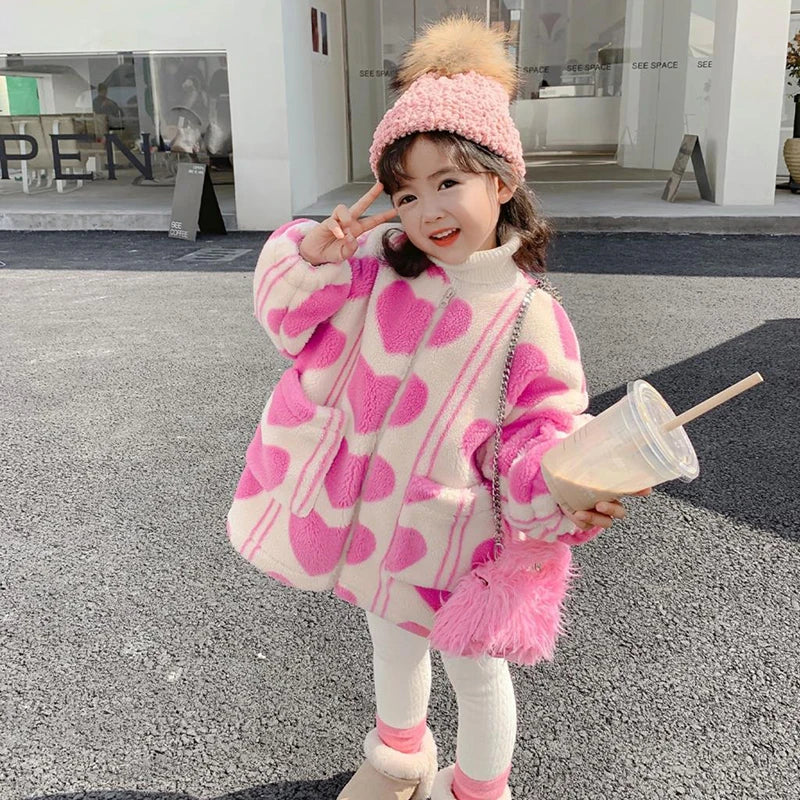 Little Princess Warm Coat – Plush Girls’ Outerwear