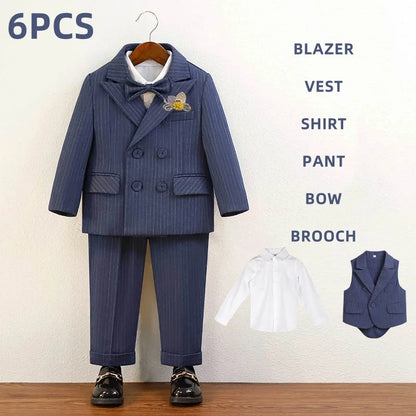 Children’s Striped Suit Set – Wedding & Piano Performance Outfit