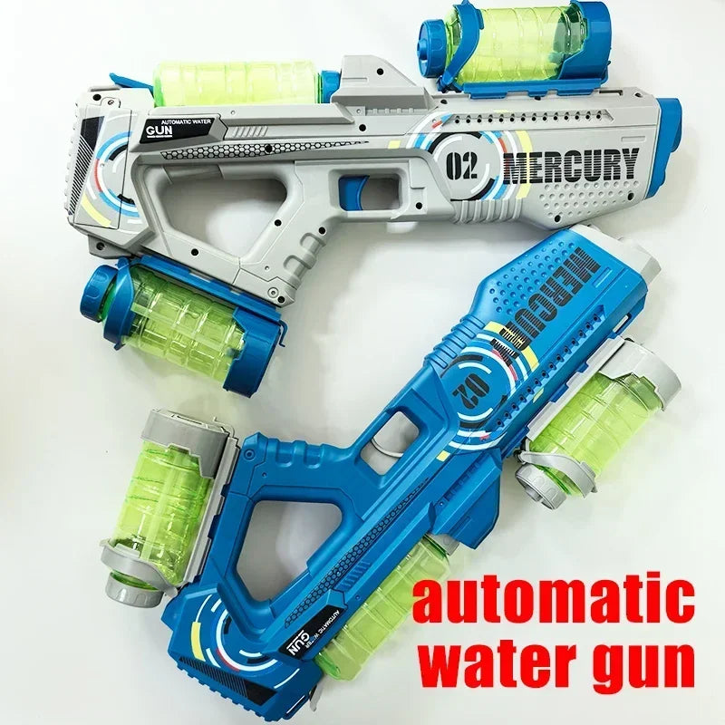 Ultra Shoppings Mercury M2 fully automatic water gun with high capacity, lighting, and sound effects for outdoor water play.