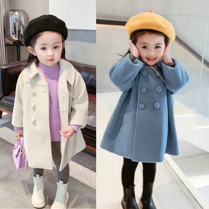 Warm Baby Girl Coat – Double-Breasted Winter Fashion